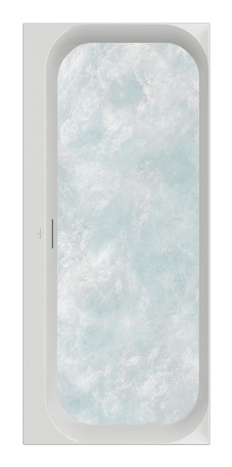 Villeroy & Boch Loop & Friends Rechteck-Whirlpool Airpool Comfort (AC) mit Wasserzulauf Technik Position 2 1800 x 800 x 465 mm - Stone White - UAC180LSF2B2VRW Image