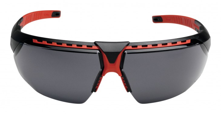 Honeywell-Safety 2020 Freisteller Schutzbrille-AVATAR-grau-Buegel-schwarz-rot