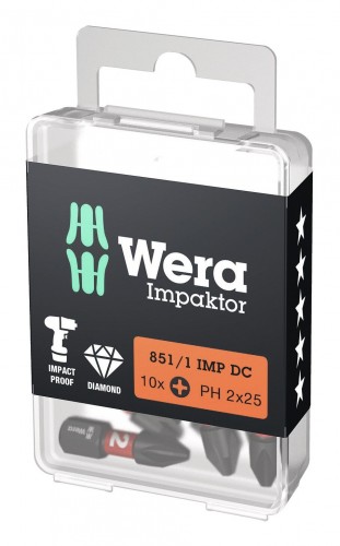 Wera 2023 Freisteller Bit-Sortiment-Bit-Box-Impaktor-1-4-DIN-3126-C6-3-PH2-x-25-mm-10er-Pack 5157616001