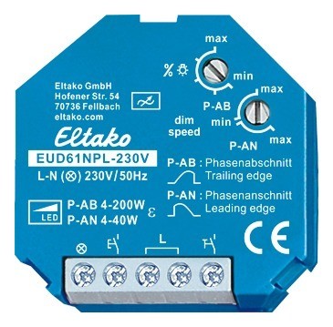 Eltako 2020 Freisteller Fernschaltdimmer-4-200W-universal-Einbau-Lichtwertspeicher 61100832