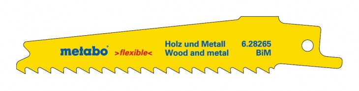 Metabo 2017 Zeichnung Saebelsaegeblaetter-Holz-Metall-Serie-flexible-100x-0-9mm-BiM-4mm-6-TPI 628265000