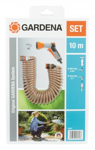 Gardena 2017 Foto Spiralschlauch-Set-10-m-komplett-Impulsbrause-Systemteilen 04647-20 2