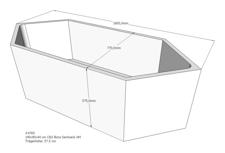 Schroeder Wannentechnik 2021 Zeichnung-Grundriss SW84248 4769 190x80x44 CundS Bora Sechseck Naxos AM