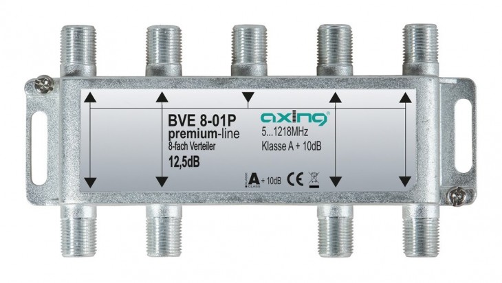Axing 2020 Freisteller Verteiler-F-Conn-8f-5-1218-MHz-6-5-dB BVE00801P