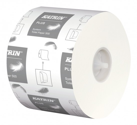 Katrin 2023 Freisteller Toilettenpapier-Plus-System-Toilet-500-3-lagig-Tissue-weiss 2
