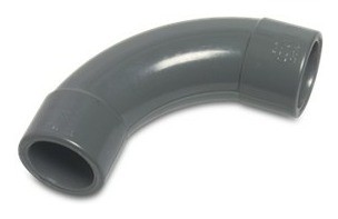 Bevo 2020 Freisteller PVC-U-Bogen-90-25-mm-Klebemuffe-16-bar-Grau 0110178