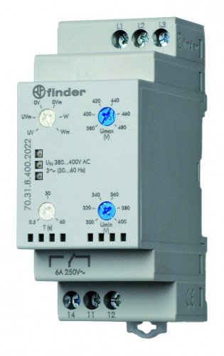 Finder 2020 Freisteller Phasenwaechter-380-415V-AC-300-480V-min-Ansp0-5s-max-Ansp60s 703184002022