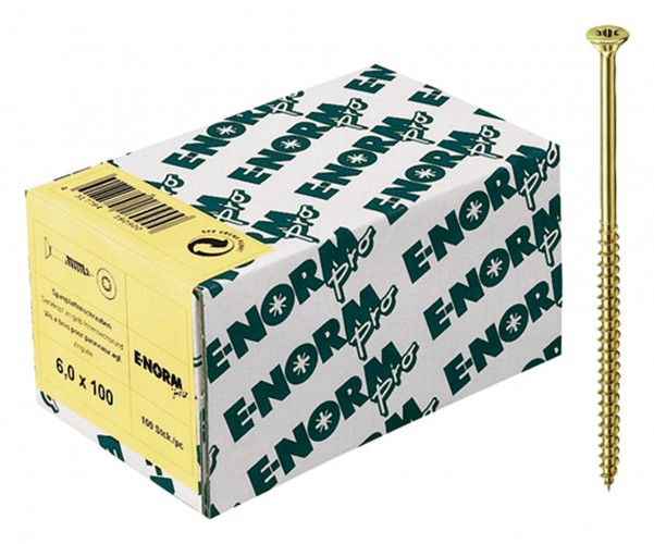 E-NORMpro 2017 Foto Spanplattenschrauben-Senkkopf-verzinkt-gelb-Teilgewinde-Innenstern-TX