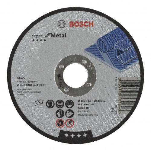 Bosch 2022 Freisteller Zubehoer-Expert-for-Metal-A-30-S-BF-Trennscheibe-gerade-125-x-2-5-mm 2608600394