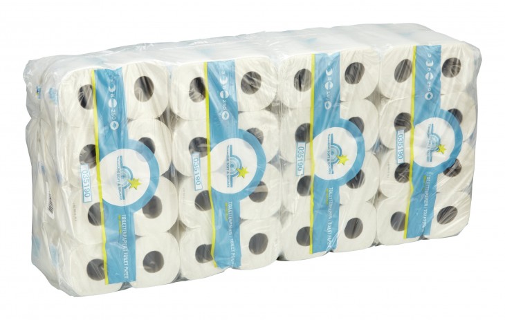 Wepa 2019 Freisteller Toilettenpapier-Tissue-3-lagig-naturw-64-Rollen