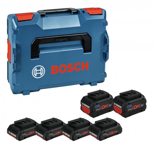 Bosch-Professional 2024 Freisteller Akkupack-4x-ProCORE18V-4-Ah-2x-ProCORE18V-8-Ah 1600A02A2T 2