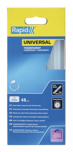 Rapid 2020 Freisteller Klebesticks-universal-transparent-12-x-190-mm-48-Stueck-Karton
