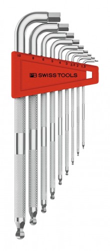 PB-Swiss-Tools 2022 Freisteller Winkelschraubendreher-Satz-Kunststoffhalter-9-teilig-1-5-10-mm-SAFETY-Kugelkopf PB-3212-LH-10