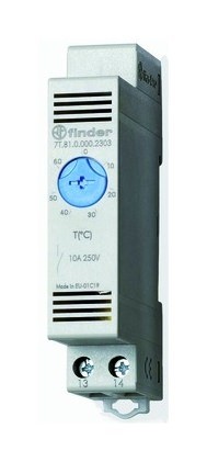 Finder 2017 Foto Thermostat-230V-10A-0-60C-Klemmbefestigung-Schliesser 7T-81-0-000-2303