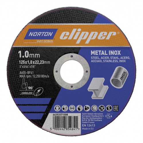 Norton 2020 Freisteller Trennscheibe-Metall-Inox-A60S-125-x-1-0-x-22-23-mm
