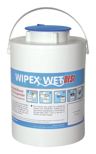 Wipex 2022 Freisteller Feuchttuchspender-Wet-Desi-blau-Kunststoff 999912