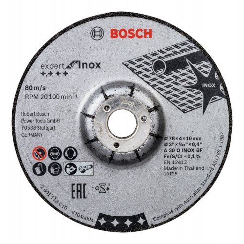 Bosch 2022 Freisteller Zubehoer-Expert-for-Inox-A-30-Q-INOX-BF-Schruppscheibe-76-x-4-x-10-mm-2er-Pack 2608601705