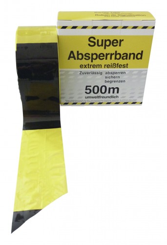 Kelmaplast 2019 Freisteller Absperrband-schwarz-gelb-500-m-Rolle