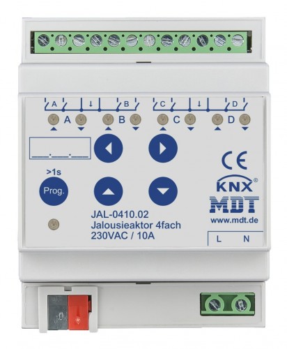 MDT 2020 Freisteller Jalousieausgang-KNX-REG-4f-10A-Handbedienung-Bussystem-KNX JAL-0410-02