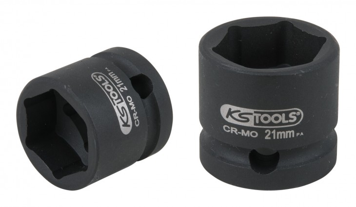 KS-Tools 2020 Freisteller 1-2-Sechskant-Kraft-Stecknuss-extra-kurz-21-mm 515-0069