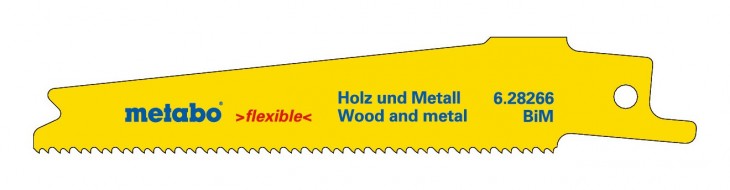 Metabo 2017 Zeichnung Saebelsaegeblaetter-Holz-Metall-Serie-flexible-100x-0-9mm-BiM-1-41-1-81mm-14-18-TPI 628266000