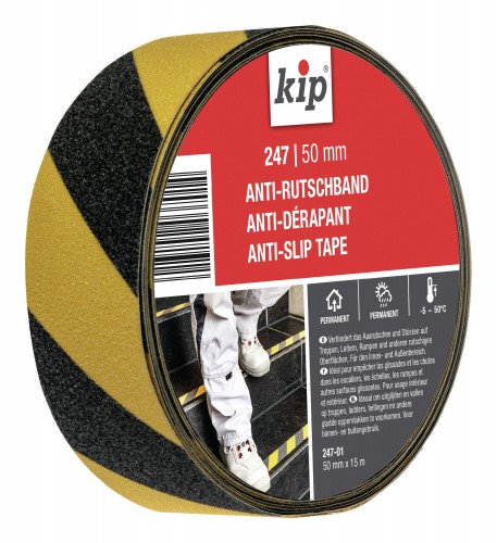 Kip 2023 Freisteller Anti-Rutschband-247-gelb-schwarz-50-mm-x-15m