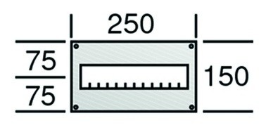 Striebel-John 2020 Skizze Abdeckung-Verteilerfeld-B250xH150mm-Kunststoff-scharnierend 2CPX062802R9999