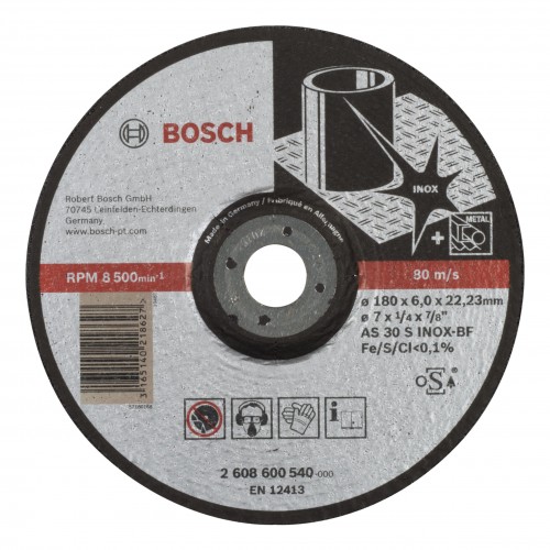 Bosch 2022 Freisteller Zubehoer-Expert-for-Inox-AS-30-S-INOX-BF-Schruppscheibe-gekroepft-180-x-22-23-x-6-mm 2608600540