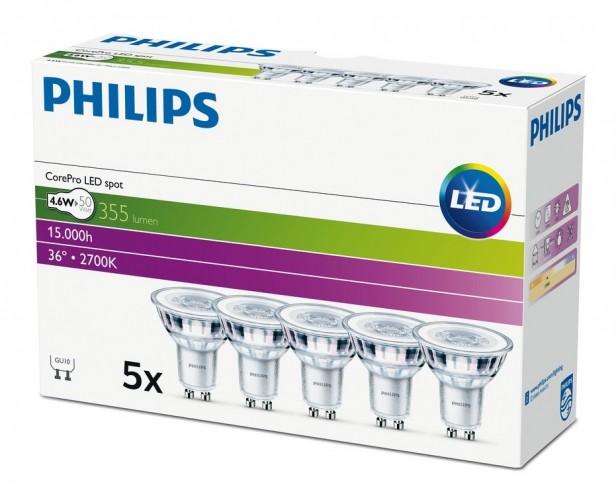 Philips 2020 Freisteller LED-Reflektorlampenset-CorePro-GU10-5-x-4-6W 70029400