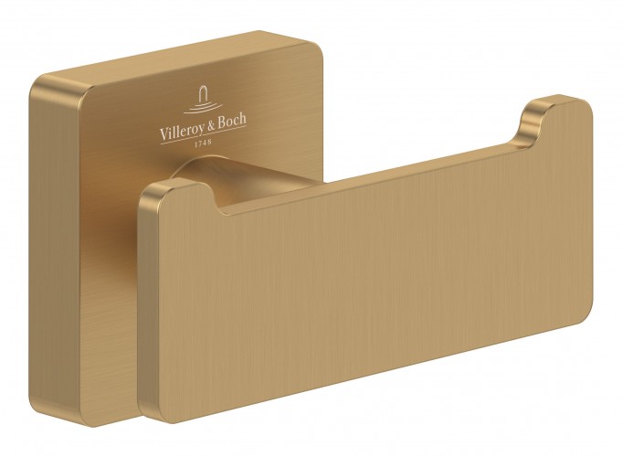 Villeroy-Boch 2023 Freisteller Elements-Striking-Doppel-Handtuchhaken-80-x-44-mm-Brushed-Gold TVA15201200076