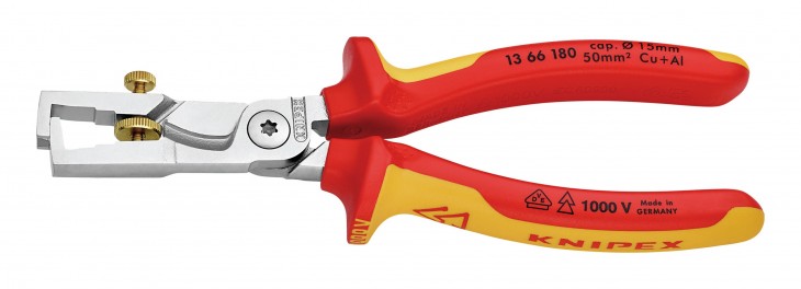 Knipex 2019 Freisteller Abisolier-Kabelschere-180mm-VDE-K-Groesse
