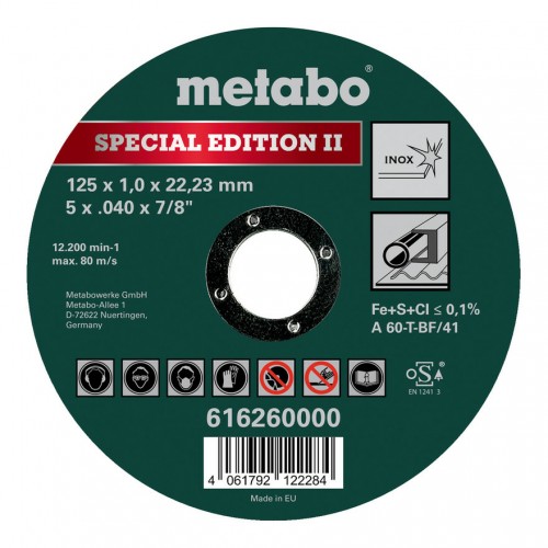 Metabo 2020 Freisteller Universalscheibe-Special-Edition-II-125-x-1-0-x-22-23-Inox-TF-41 616260000