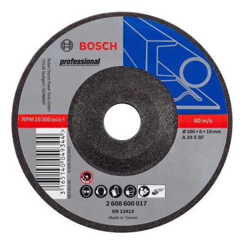 Bosch 2024 Freisteller Schruppscheibe-gekroepft-Expert-for-Metal-A-24-S-BF-100-mm-16-mm-6-mm 2608600017