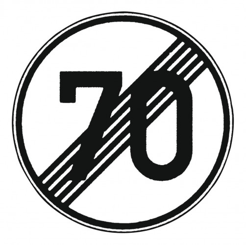 Adco 2023 Freisteller Verkehrszeichen-278-70-Ronde-600-mm-Ende-70-km-h-RAL-Guetezeichen-Folie