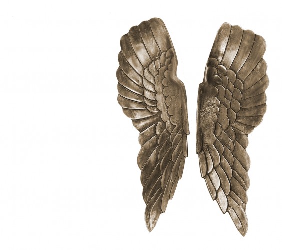 Invicta 2023 Freisteller Wanddeko-Fallen-Angel-65cm-antik-silber bronze 38437 0023331