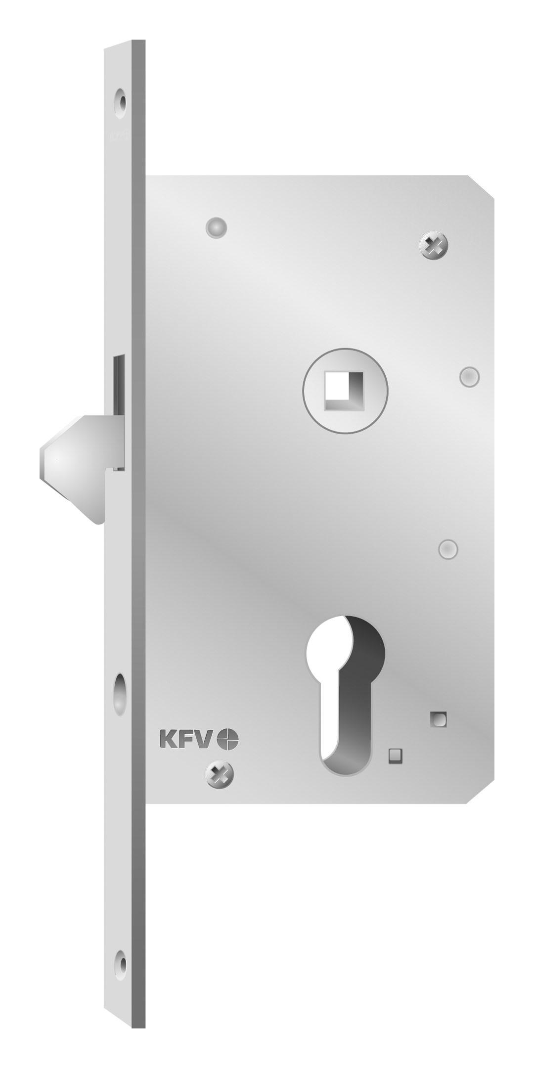 KFV Schiebetür-Einsteckschloss Profilzylinder PZ E55 Vierkant 8mm D55