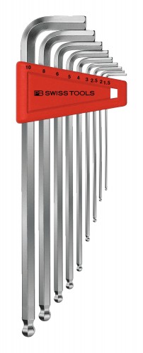 PB-Swiss-Tools 2022 Freisteller Winkelschraubendreher-Satz-Kunststoffhalter-9-teilig-1-5-10-mm-lang-Kugelkopf PB-212-LH-10