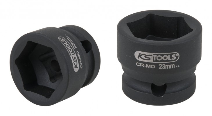 KS-Tools 2020 Freisteller 1-2-Sechskant-Kraft-Stecknuss-extra-kurz-23-mm 515-0072