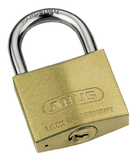 ABUS Vorhangschloss Messing 85/40 mit Etikett NEU 2 Schlüssel
