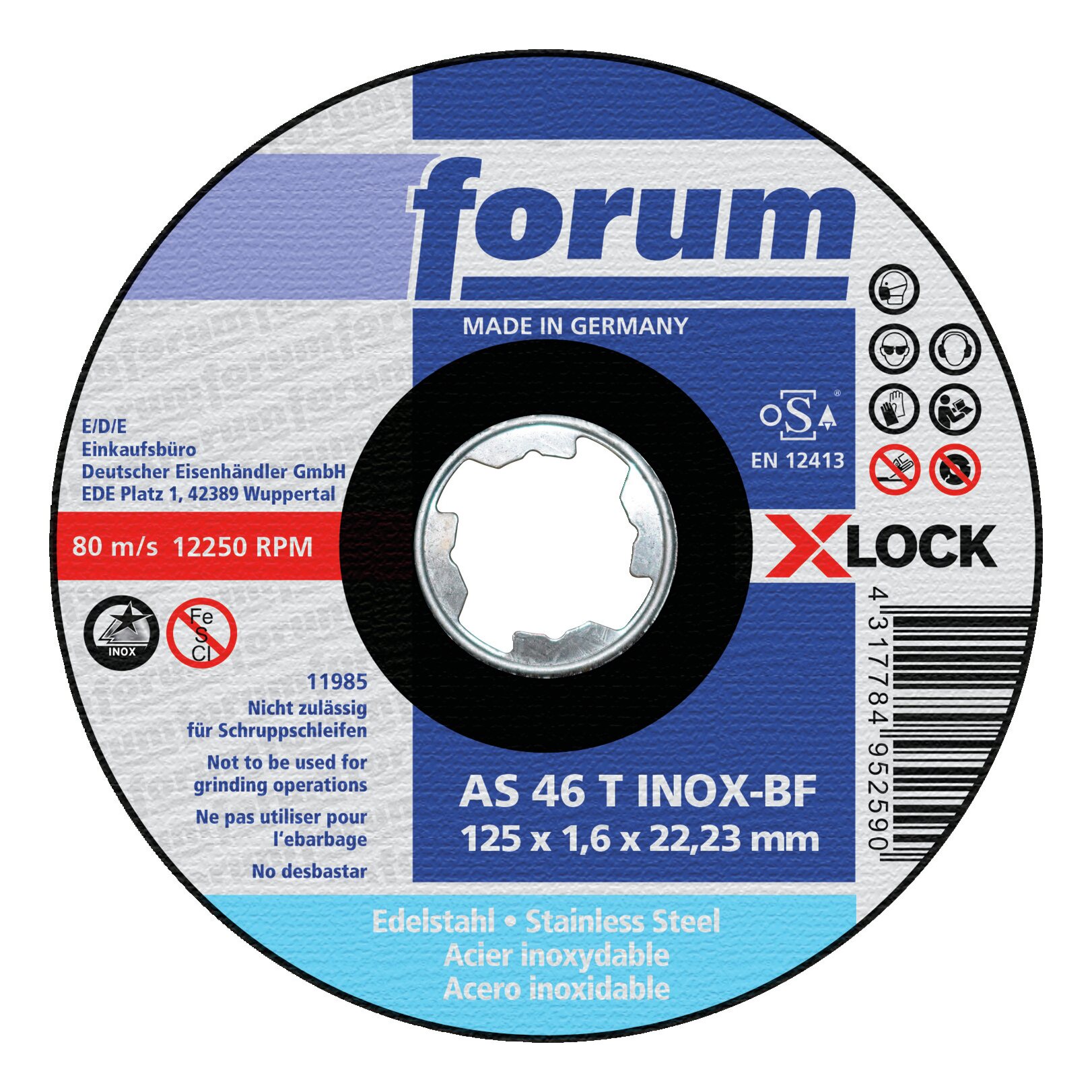 Forum Trennscheibe X-LOCK Inox 125 x 1,6 mm gerade 