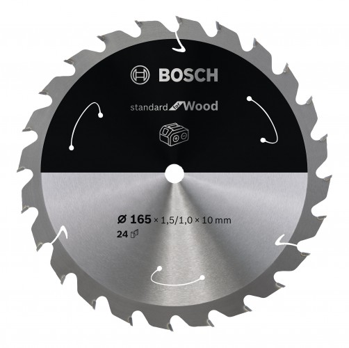 Bosch 2022 Freisteller Akku-Kreissaegeblatt-Standard-for-Wood-165-x-1-5-1-x-10-24-Zaehne 2608837679