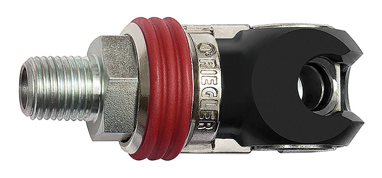 Läng mit Sicherheitskupplung Riegler NW7,2-NW7,4 Gummi Druckluftschlauch 8mm 