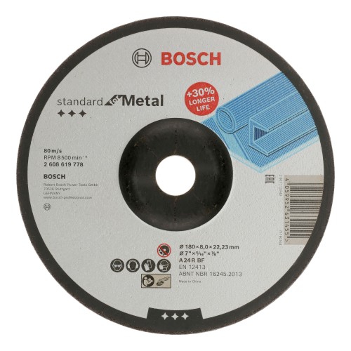 Bosch 2024 Freisteller Standard-for-Metal-Schleifscheibe-gekroepft-180-mm 2608619778
