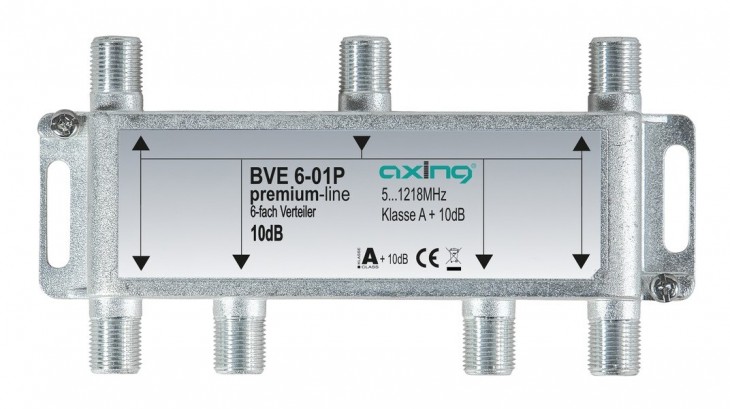 Axing 2020 Freisteller Verteiler-F-Conn-6f-5-1218-MHz-6-5-dB BVE00601P