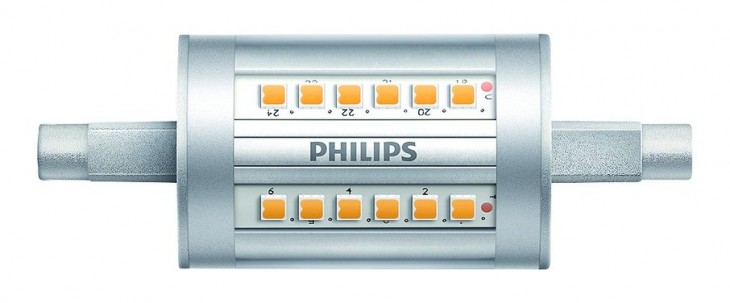 Philips 2020 Freisteller LED-Roehrenlampe-R7s-CorePro-7-5W-warmweiss-3000K-950-lm-klar-300-AC-29-mm 71394500