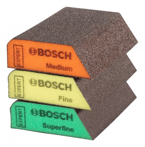 Bosch 2022 Freisteller Zubehoer-Expert-Best-for-Profile-Schleifschwamm-Set-mittel-fein-sehr-fein-69-x-97-x-26-mm-3-teilig 2608901174