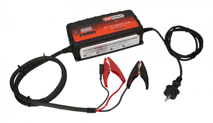 KS-Tools 2020 Freisteller 12V-24V-SMARTcharger-Hochfrequenz-Batterieladegeraet-25A-12-5A 550-1745 1