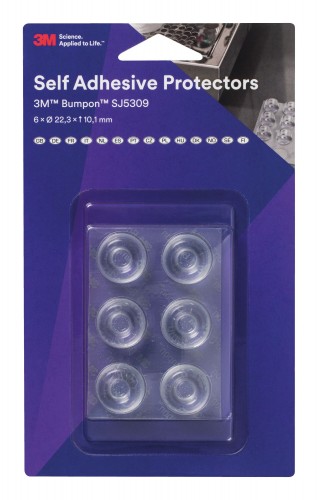 3M 2020 Freisteller Bumpon-6-Stueck-Elastikpuffer-Transparentarent-22-3-x-10-1-mm