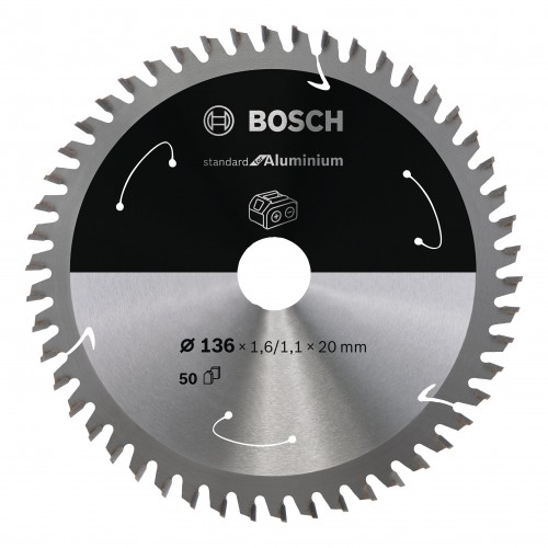 Bosch 2022 Freisteller Akku-Kreissaegeblatt-Standard-for-Aluminium-136-x-1-6-1-1-x-20-50-Zaehne 2608837754