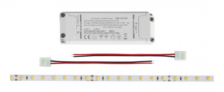 Brumberg 2020 Freisteller LED-Lichtband-4-8W-m-weiss-warm-3100K-IP20-70Stk-m-AC-230V-Anschlussset 15291003